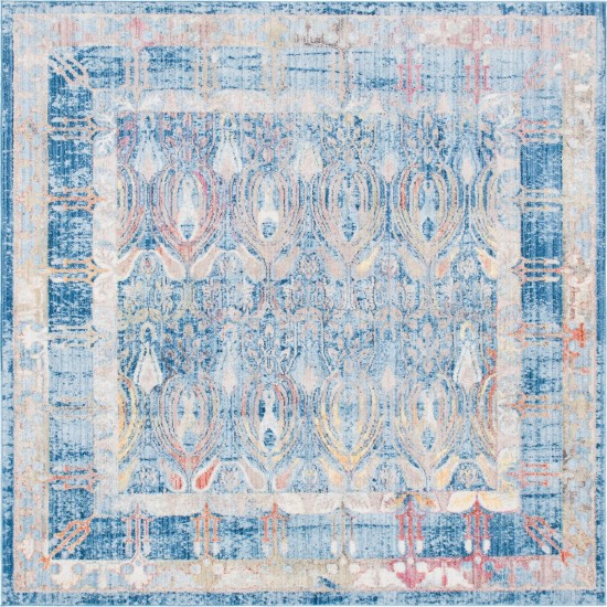 Rug Unique Loom Brighton Blue Square 8' 0 x 8' 0