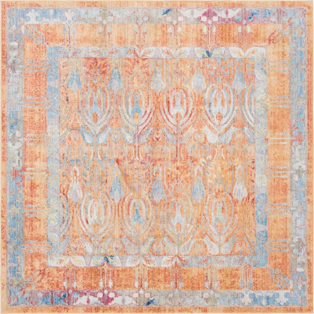 Rug Unique Loom Brighton Orange Square 8' 0 x 8' 0