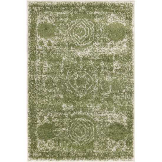 Rug Unique Loom Bromley Green Rectangular 2' 0 x 3' 0