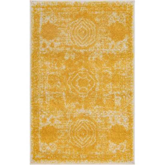 Rug Unique Loom Bromley Yellow Rectangular 2' 0 x 3' 0