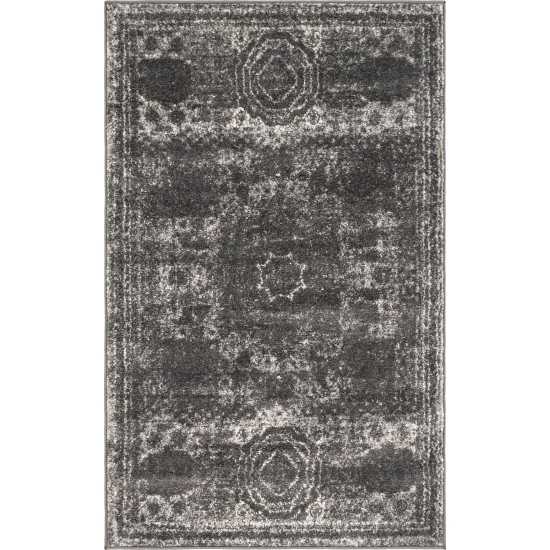 Rug Unique Loom Bromley Dark Gray Rectangular 3' 3 x 5' 3