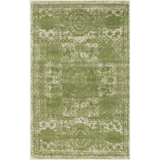 Rug Unique Loom Bromley Green Rectangular 3' 3 x 5' 3