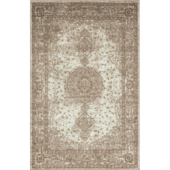 Rug Unique Loom Bromley Light Brown Rectangular 4' 0 x 6' 0