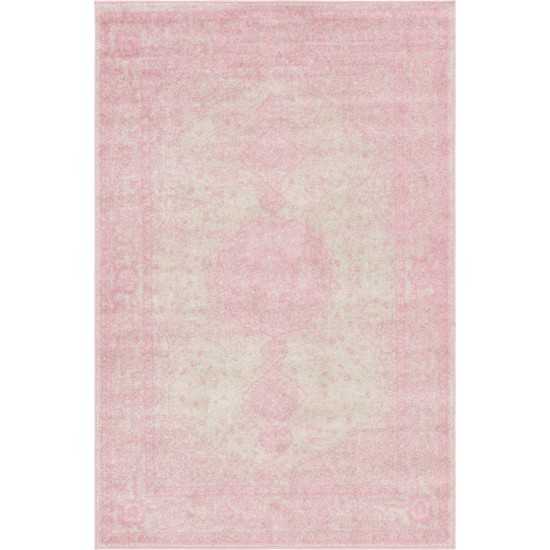 Rug Unique Loom Bromley Pink Rectangular 4' 0 x 6' 0