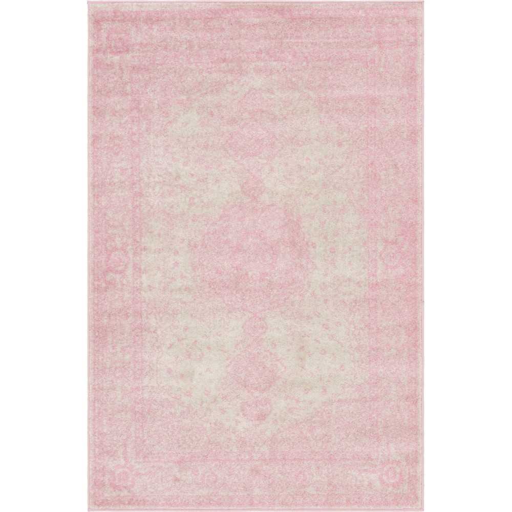 Rug Unique Loom Bromley Pink Rectangular 4' 0 x 6' 0