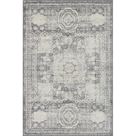 Rug Unique Loom Bromley Light Gray Rectangular 4' 0 x 6' 0