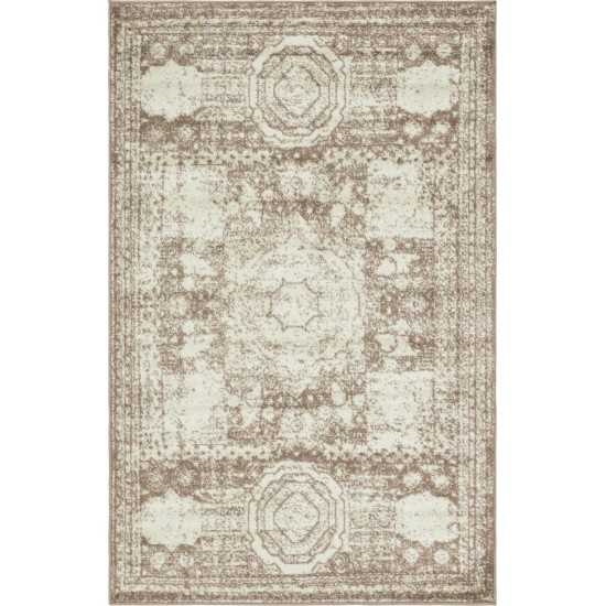 Rug Unique Loom Bromley Light Brown Rectangular 4' 0 x 6' 0