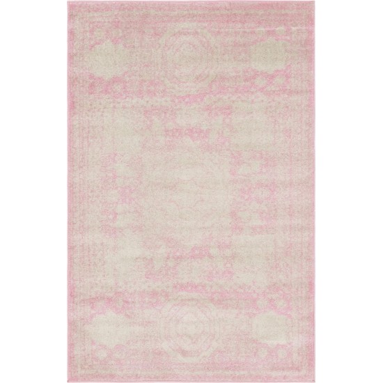 Rug Unique Loom Bromley Pink Rectangular 4' 0 x 6' 0