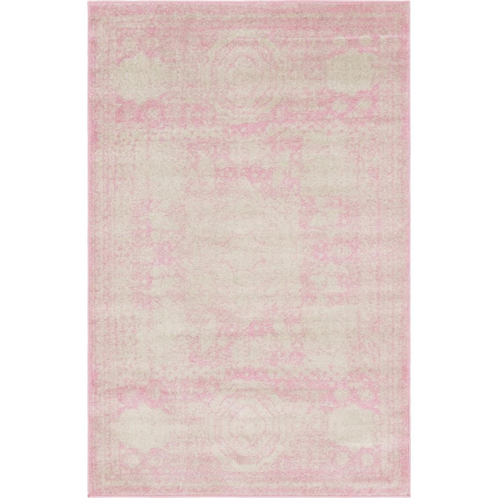 Rug Unique Loom Bromley Pink Rectangular 4' 0 x 6' 0