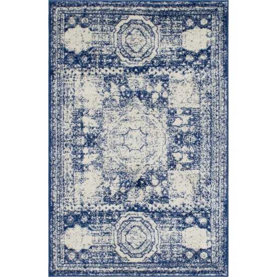 Rug Unique Loom Bromley Blue Rectangular 4' 0 x 6' 0