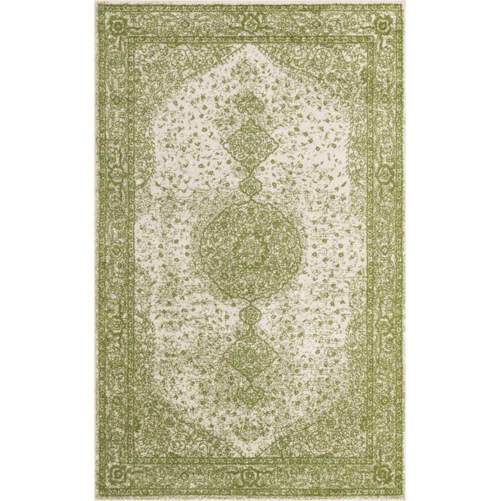 Rug Unique Loom Bromley Green Rectangular 5' 0 x 8' 0