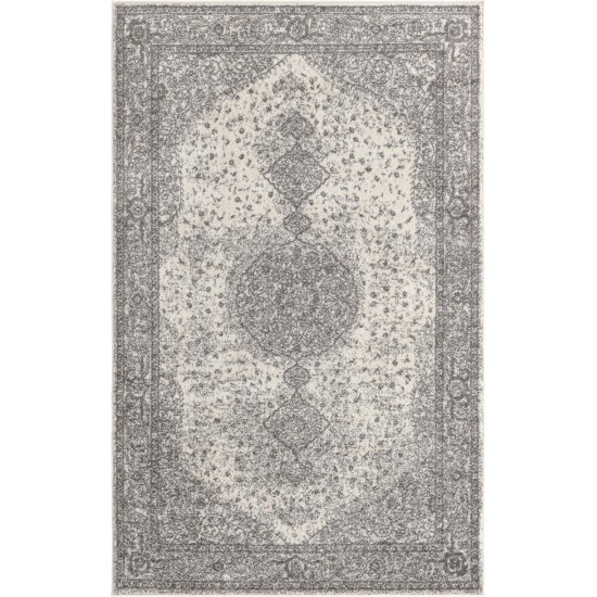 Rug Unique Loom Bromley Light Gray Rectangular 5' 0 x 8' 0