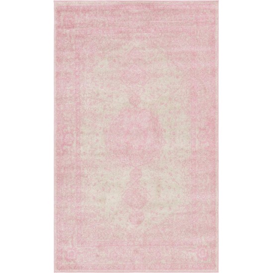 Rug Unique Loom Bromley Pink Rectangular 5' 0 x 8' 0