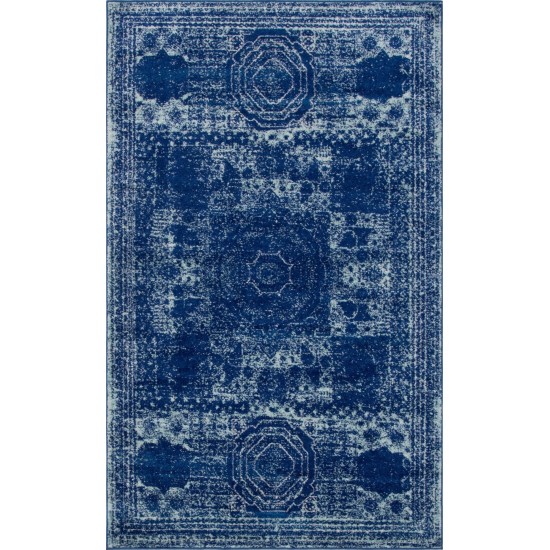 Rug Unique Loom Bromley Navy Blue Rectangular 5' 0 x 8' 0