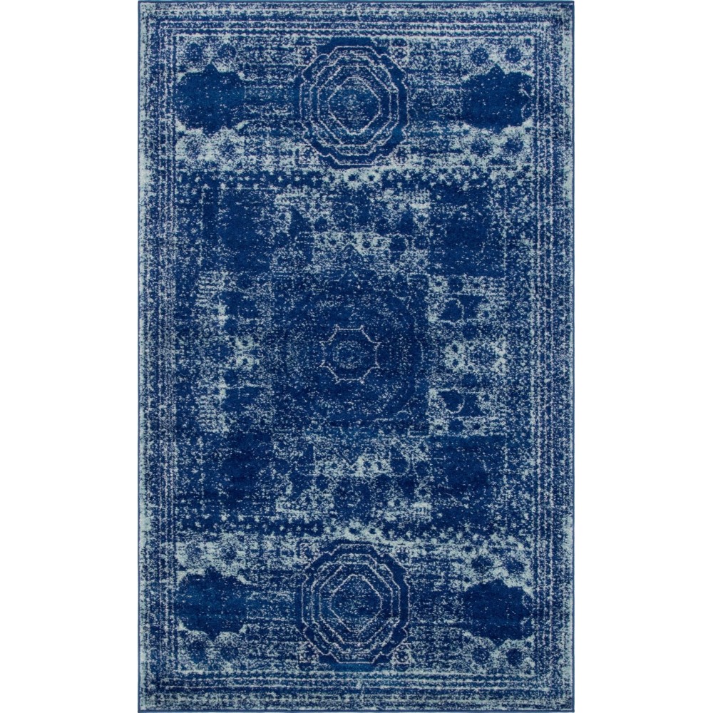 Rug Unique Loom Bromley Navy Blue Rectangular 5' 0 x 8' 0