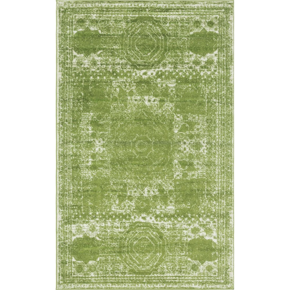 Rug Unique Loom Bromley Green Rectangular 5' 0 x 8' 0