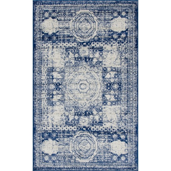 Rug Unique Loom Bromley Blue Rectangular 5' 0 x 8' 0