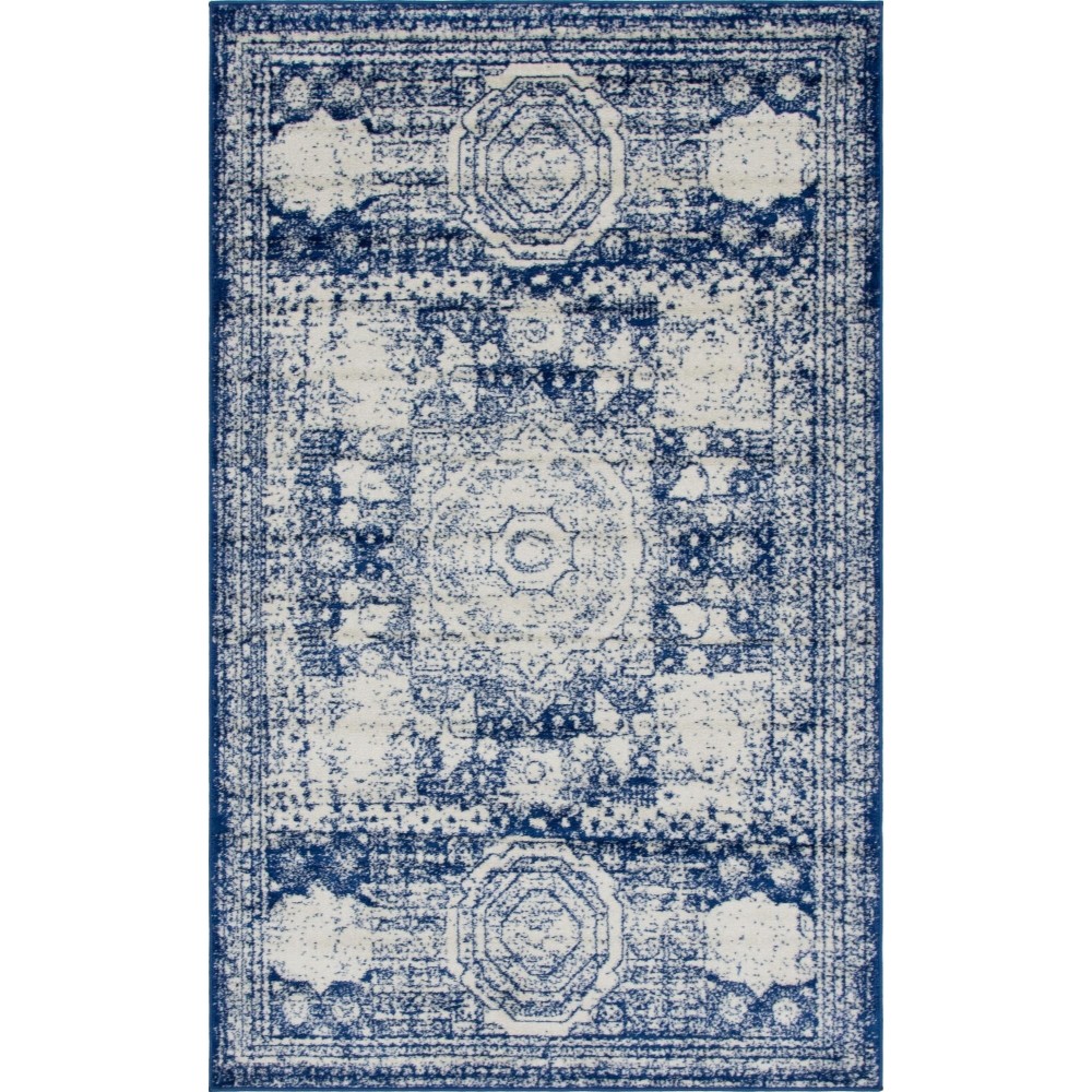 Rug Unique Loom Bromley Blue Rectangular 5' 0 x 8' 0