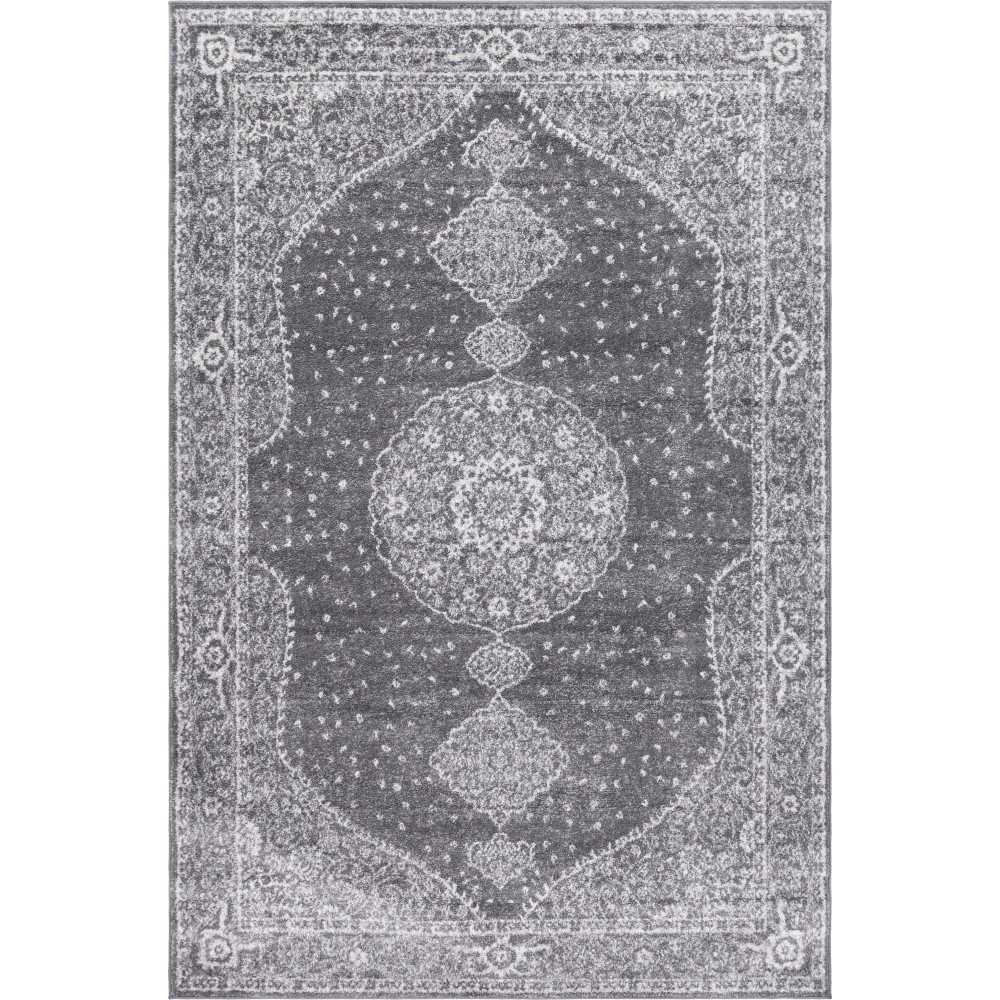 Rug Unique Loom Bromley Dark Gray Rectangular 6' 0 x 9' 0