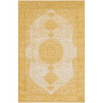 Rug Unique Loom Bromley Yellow Rectangular 6' 0 x 9' 0