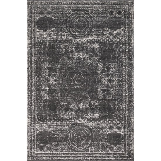 Rug Unique Loom Bromley Dark Gray Rectangular 6' 0 x 9' 0