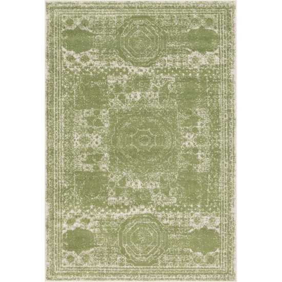 Rug Unique Loom Bromley Green Rectangular 6' 0 x 9' 0