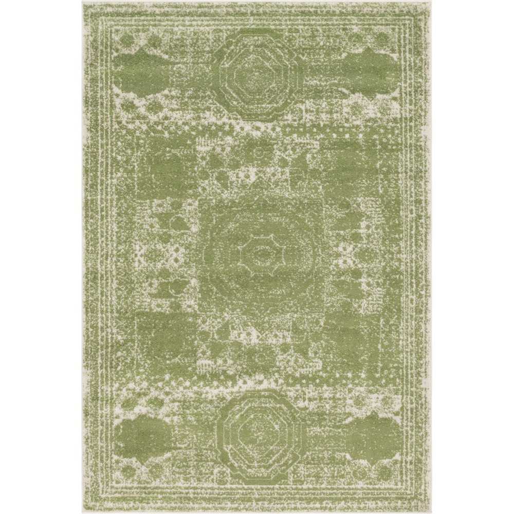 Rug Unique Loom Bromley Green Rectangular 6' 0 x 9' 0