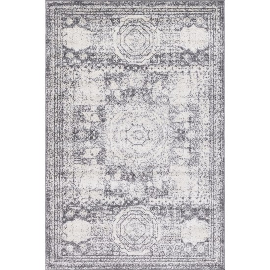 Rug Unique Loom Bromley Light Gray Rectangular 6' 0 x 9' 0