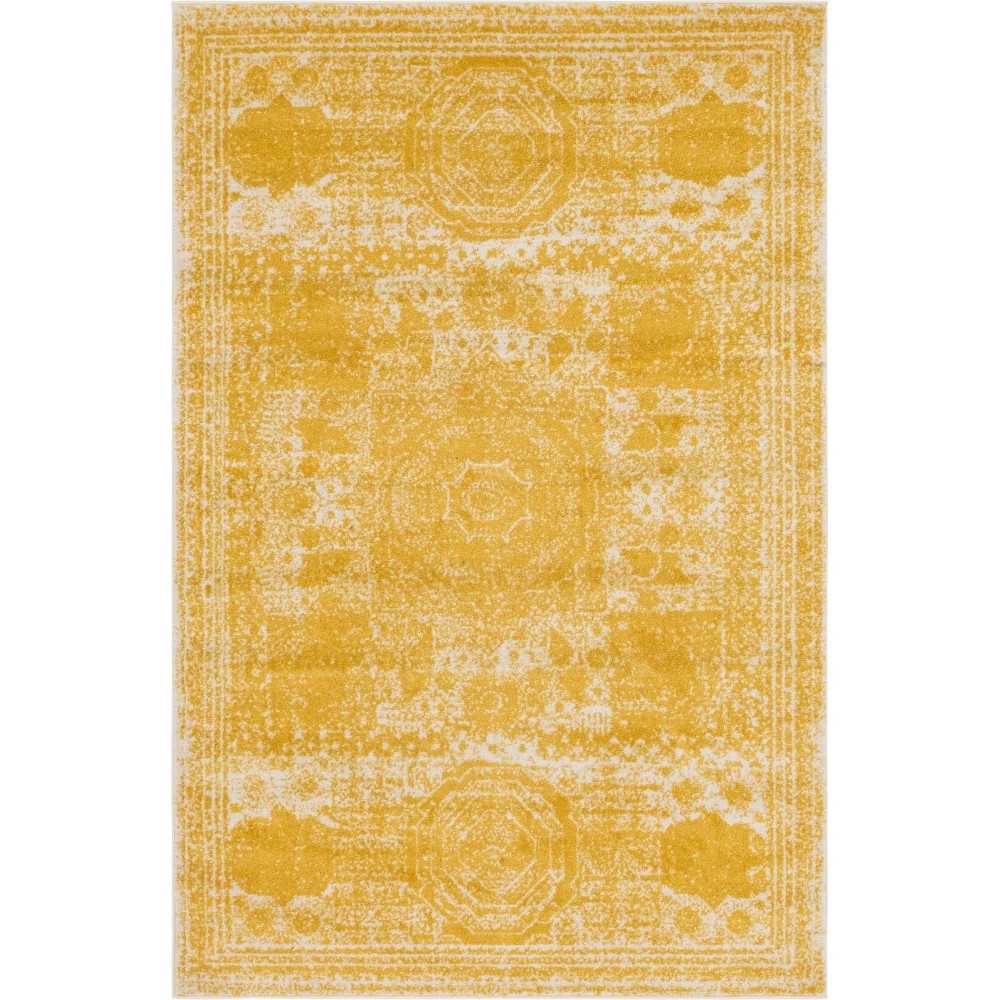 Rug Unique Loom Bromley Yellow Rectangular 6' 0 x 9' 0