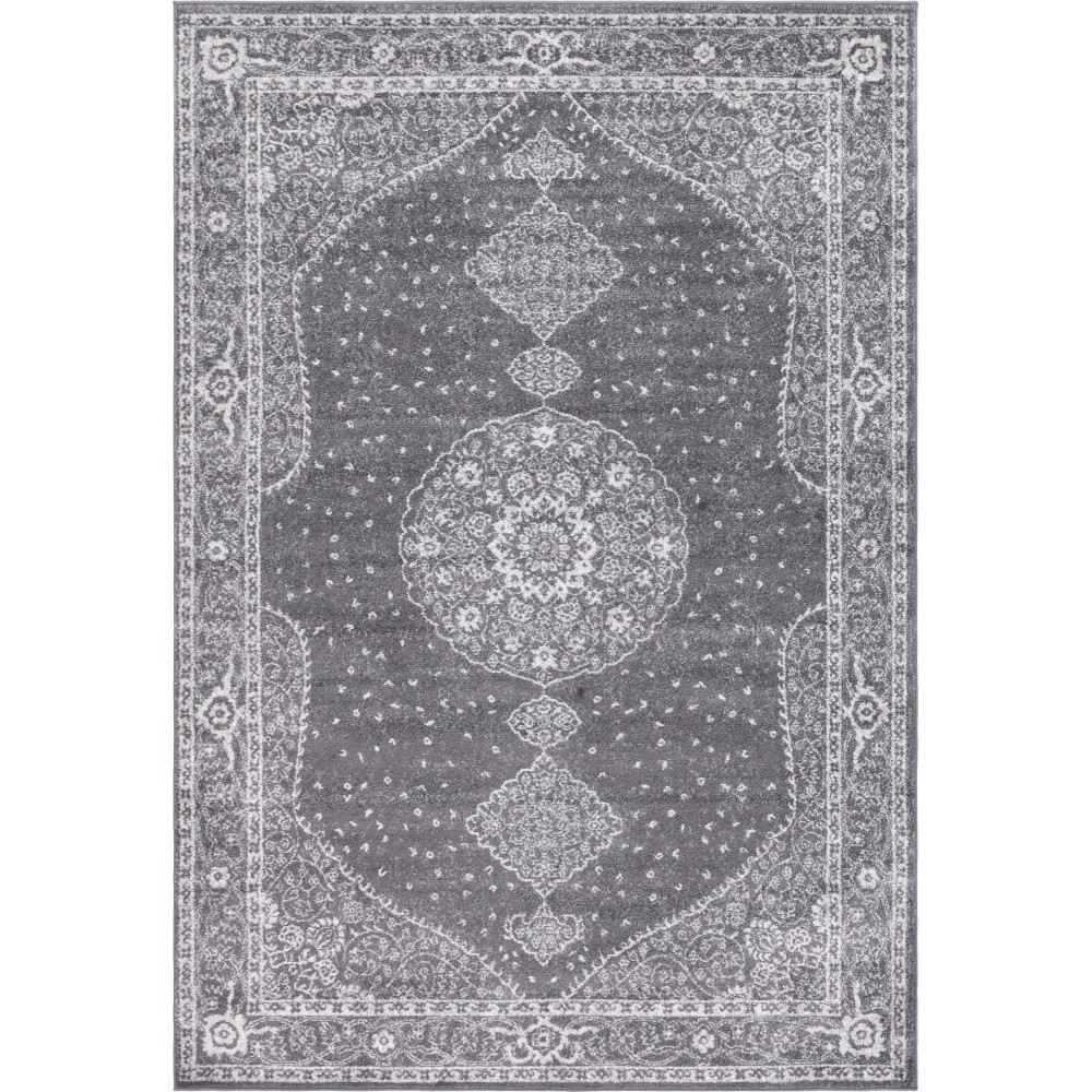 Rug Unique Loom Bromley Dark Gray Rectangular 7' 0 x 10' 0