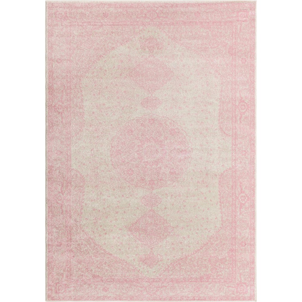 Rug Unique Loom Bromley Pink Rectangular 7' 0 x 10' 0