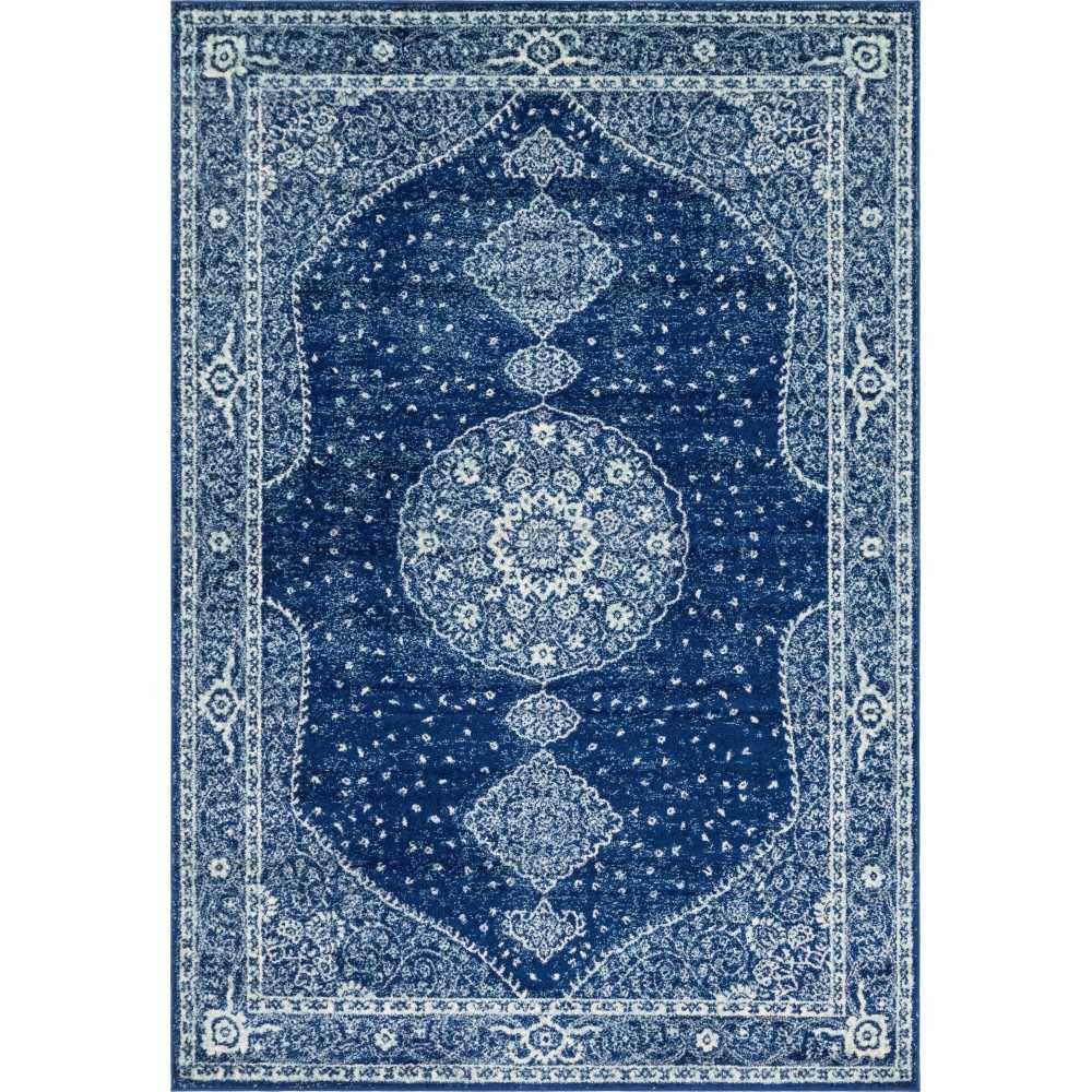 Rug Unique Loom Bromley Navy Blue Rectangular 7' 0 x 10' 0 Rug Unique Loom Bromley Navy Blue Rectangular 7' 0 x 10' 0