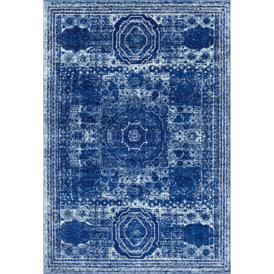 Rug Unique Loom Bromley Navy Blue Rectangular 7' 0 x 10' 0