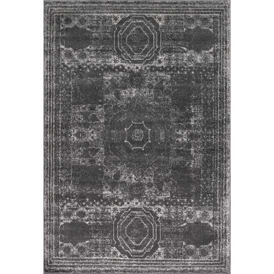 Rug Unique Loom Bromley Dark Gray Rectangular 7' 0 x 10' 0