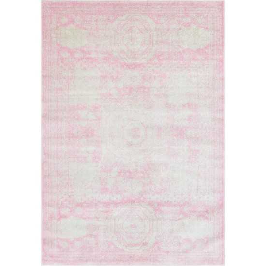 Rug Unique Loom Bromley Pink Rectangular 7' 0 x 10' 0