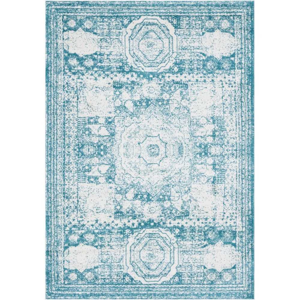 Rug Unique Loom Bromley Turquoise Rectangular 7' 0 x 10' 0 Rug Unique Loom Bromley Turquoise Rectangular 7' 0 x 10' 0