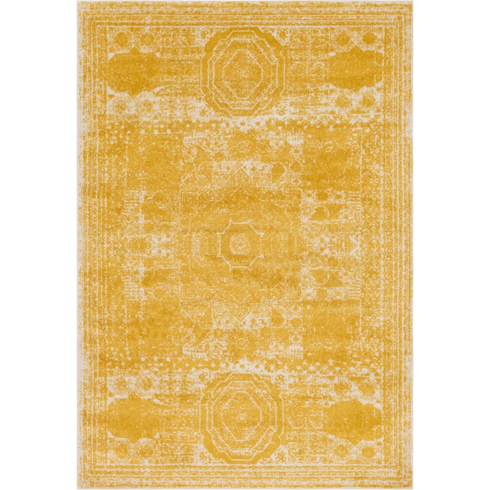 Rug Unique Loom Bromley Yellow Rectangular 7' 0 x 10' 0