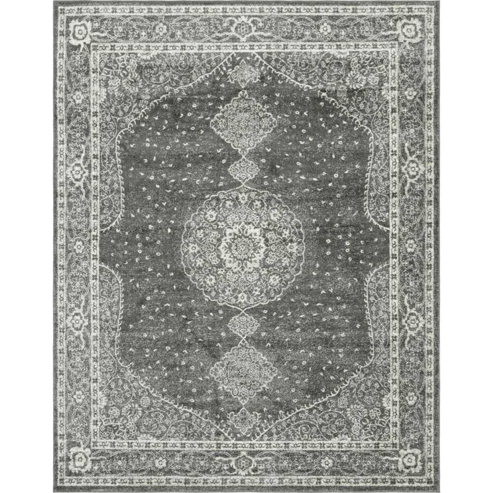 Rug Unique Loom Bromley Dark Gray Rectangular 8' 0 x 10' 0