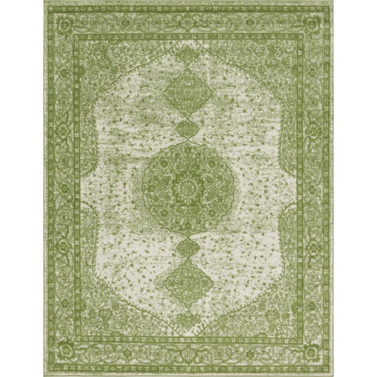 Rug Unique Loom Bromley Green Rectangular 8' 0 x 10' 0