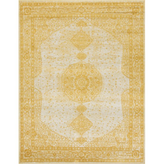 Rug Unique Loom Bromley Yellow Rectangular 8' 0 x 10' 0