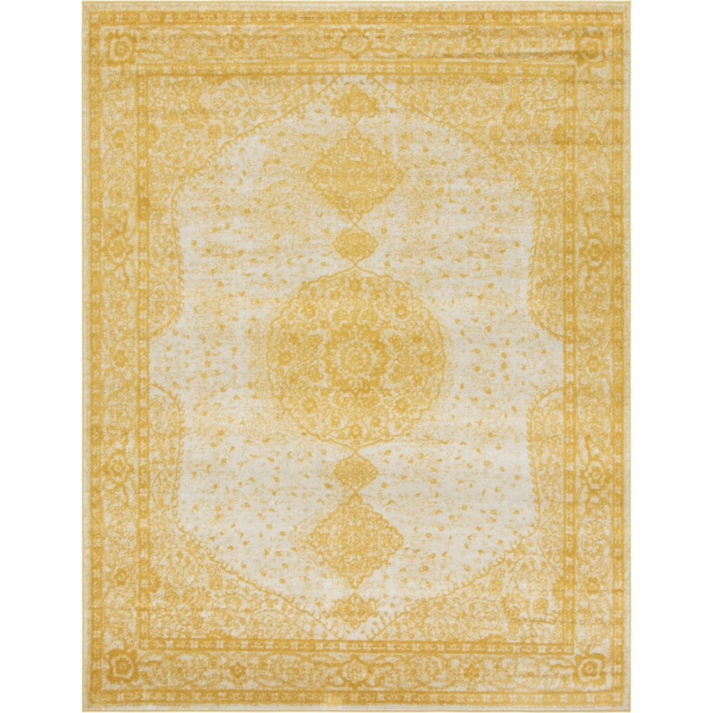 Rug Unique Loom Bromley Yellow Rectangular 8' 0 x 10' 0