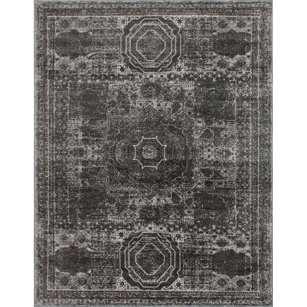 Rug Unique Loom Bromley Dark Gray Rectangular 8' 0 x 10' 0