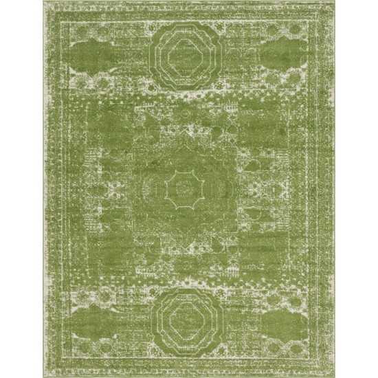 Rug Unique Loom Bromley Green Rectangular 8' 0 x 10' 0