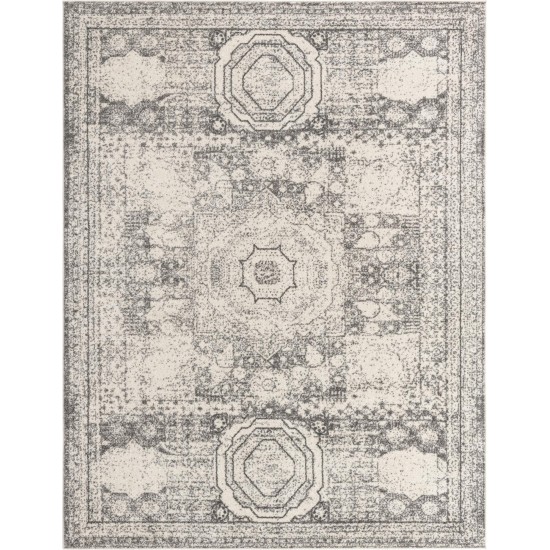 Rug Unique Loom Bromley Light Gray Rectangular 8' 0 x 10' 0