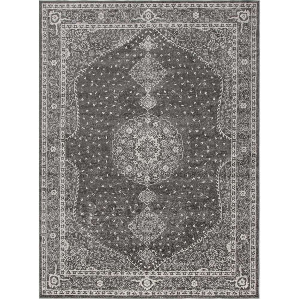 Rug Unique Loom Bromley Dark Gray Rectangular 9' 0 x 12' 0