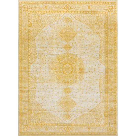 Rug Unique Loom Bromley Yellow Rectangular 9' 0 x 12' 0