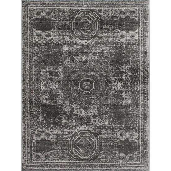 Rug Unique Loom Bromley Dark Gray Rectangular 9' 0 x 12' 0