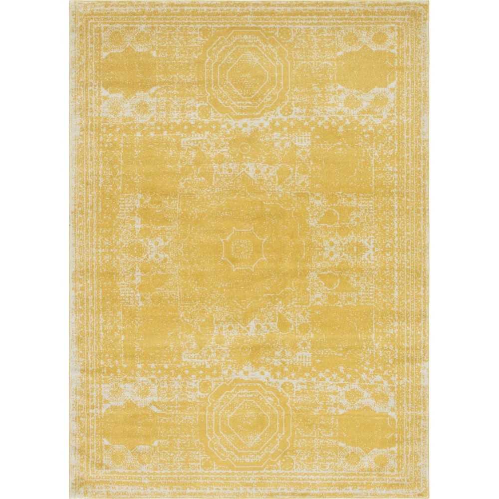 Rug Unique Loom Bromley Yellow Rectangular 9' 0 x 12' 0