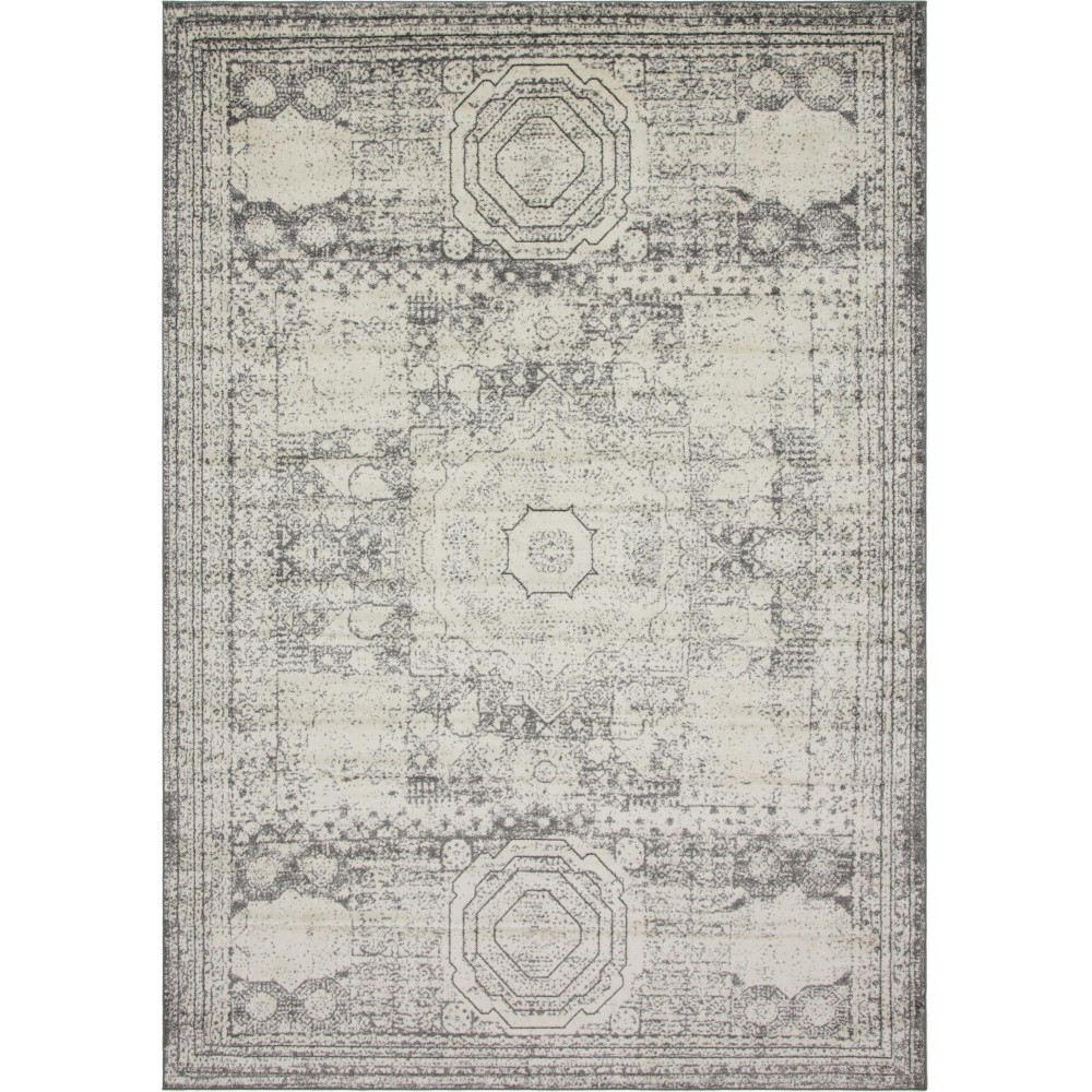 Rug Unique Loom Bromley Light Gray Rectangular 10' 0 x 14' 0