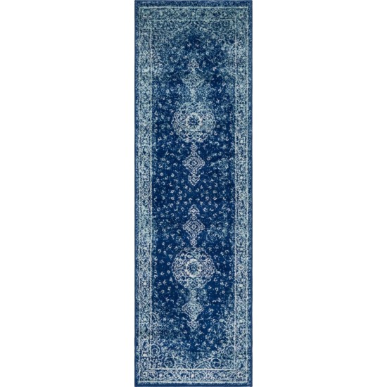 Rug Unique Loom Bromley Navy Blue Runner 2' 0 x 6' 7